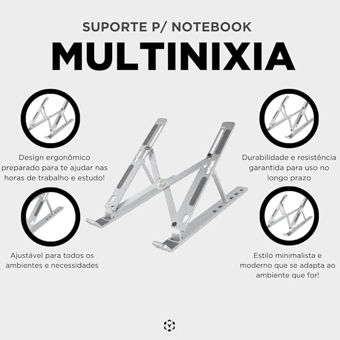 Suporte Para Notebook De Alumínio Ajustável